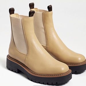 SAM EDELMAN CHELSEA BOOTS, LAGUNA SESAME LEATHER 8.5 NEW IN BOX